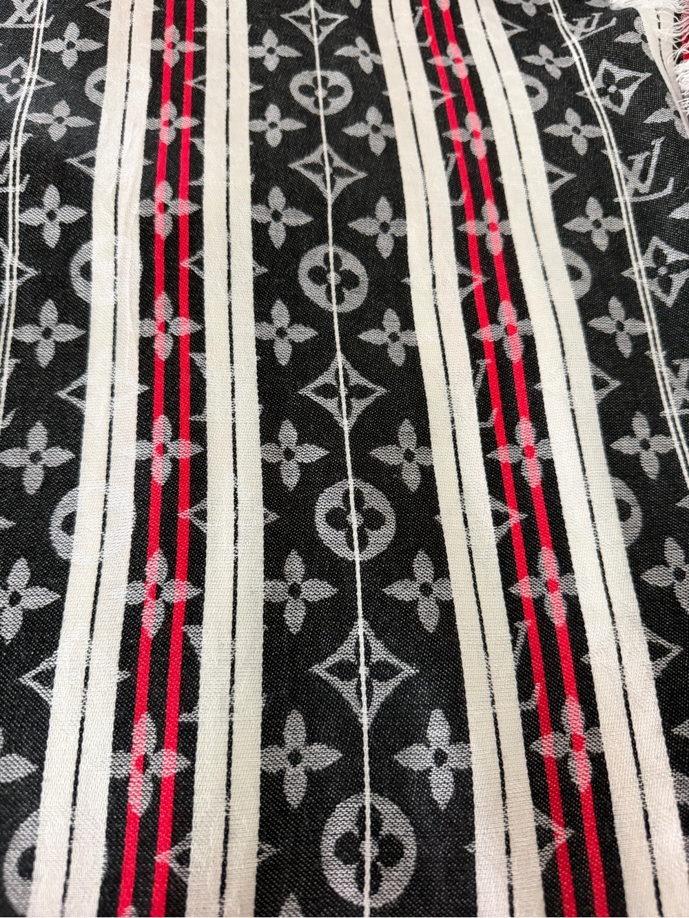 Louis Vuitton Monogram Striped Shawl Scarf.